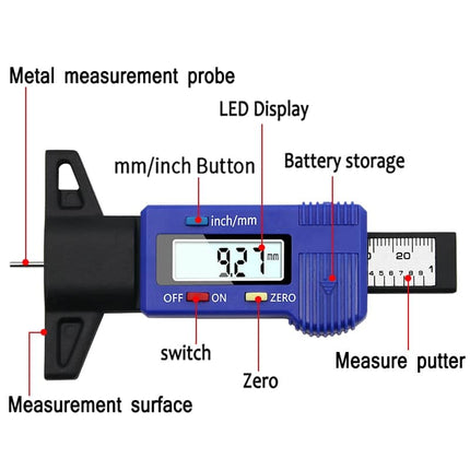 Digital Car Tire Tread Depth Gauge - wnkrs