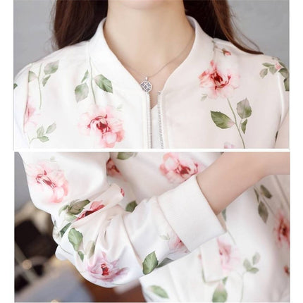 Women's Floral Printed Bomber Jacket - Wnkrs