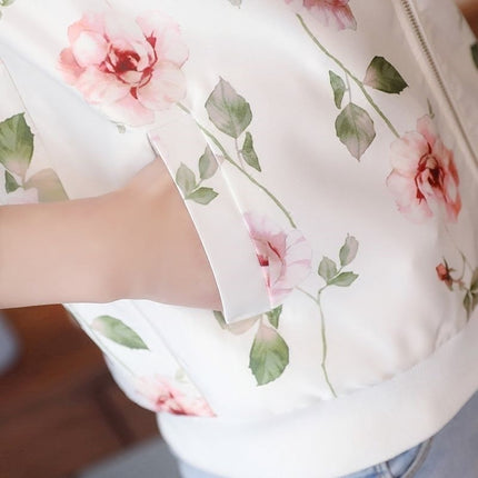 Women's Floral Printed Bomber Jacket - Wnkrs