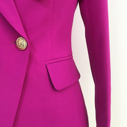 Button Women's Blazer in Pink Color - Wnkrs