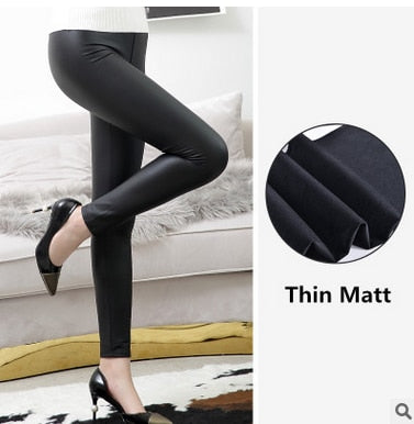 PU Leather High Waist Push Up Leggings - Wnkrs
