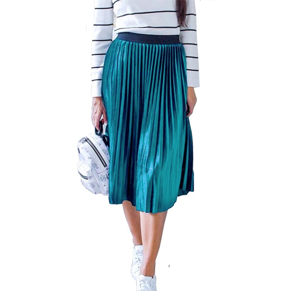 Women's Colorful Pleated Skirt
