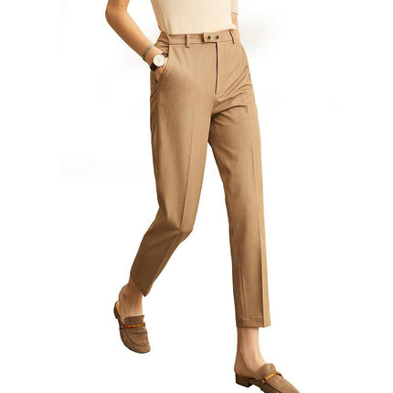 Women's Solid High Waist Trousers - Wnkrs