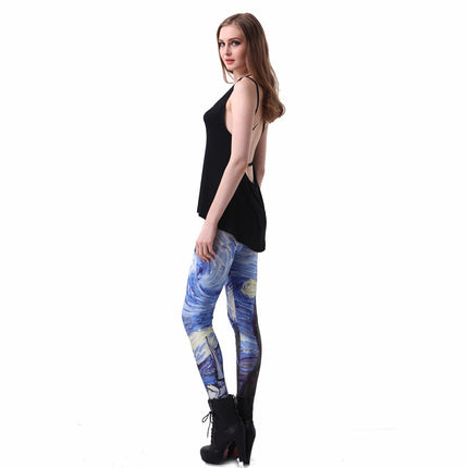Women's Starry Night Printed Leggings - Wnkrs