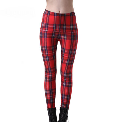 Cute Casual Plaid Elastic Women’s Leggings - Wnkrs