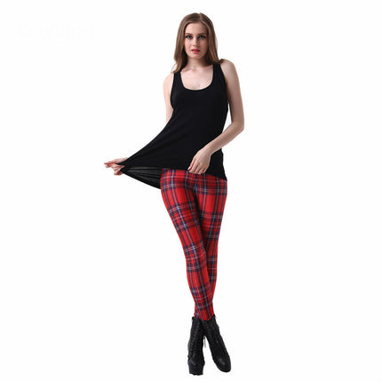 Cute Casual Plaid Elastic Women’s Leggings - Wnkrs