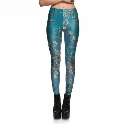 Cute Casual Blossom Patterned Elastic Women’s Leggings - Wnkrs