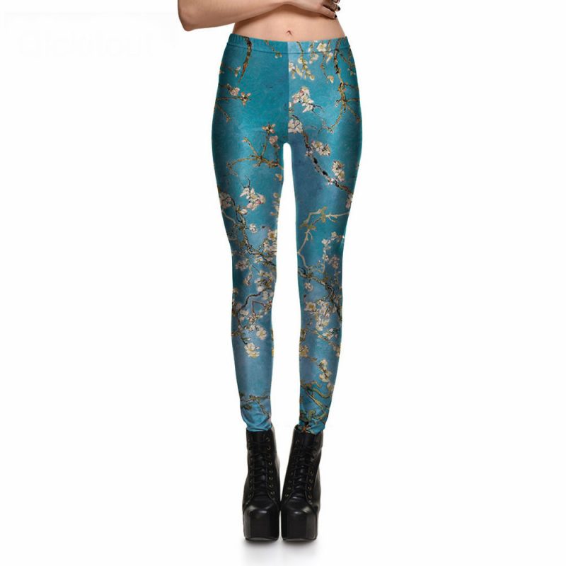 Cute Casual Blossom Patterned Elastic Women’s Leggings