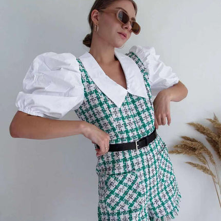 Women's Vintage Jumpsuit with Belt - Wnkrs