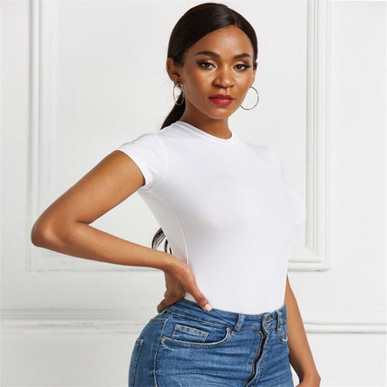 Women's Solid Color Short Sleeve Bodysuit - Wnkrs