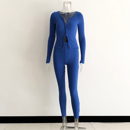 Two Piece Set Ribbed Tracksuits with Double Zipper - Wnkrs