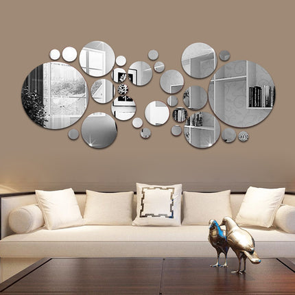 Decorative Round Mirror Wall Stickers Set - Wnkrs