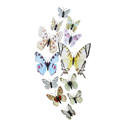 PVC 3D Butterfly Wall Decor Stickers 12 pcs Set - Wnkrs