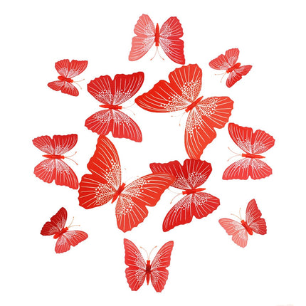PVC 3D Butterfly Wall Decor Stickers 12 pcs Set - Wnkrs