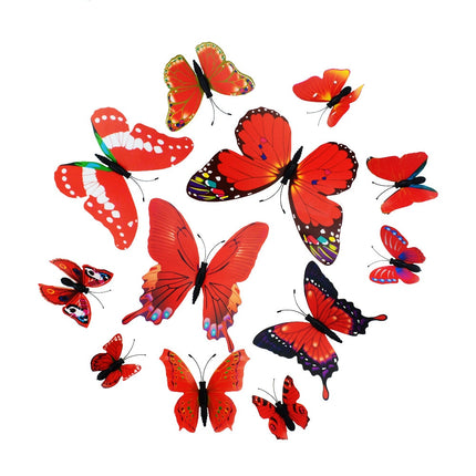 PVC 3D Butterfly Wall Decor Stickers 12 pcs Set - Wnkrs