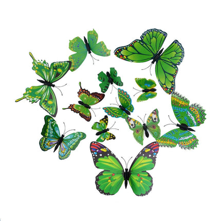 PVC 3D Butterfly Wall Decor Stickers 12 pcs Set - Wnkrs
