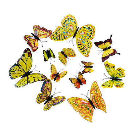 PVC 3D Butterfly Wall Decor Stickers 12 pcs Set - Wnkrs