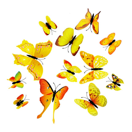 PVC 3D Butterfly Wall Decor Stickers 12 pcs Set - Wnkrs