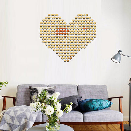 Acrylic Mirrored Decorative Wall Stickers, 100 Pcs/set - wnkrs