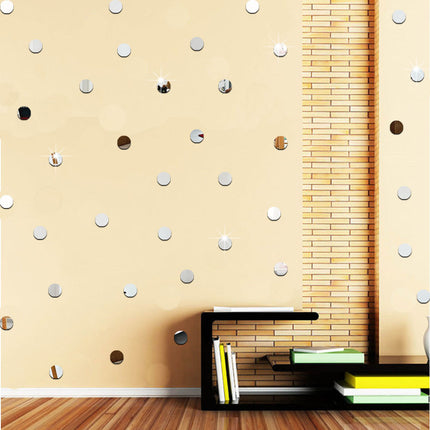 Acrylic Mirrored Decorative Wall Stickers, 100 Pcs/set - wnkrs
