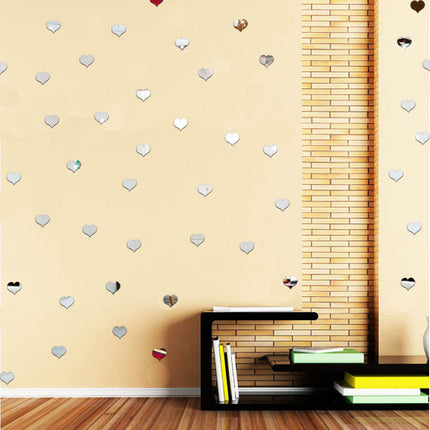 Acrylic Mirrored Decorative Wall Stickers, 100 Pcs/set - wnkrs