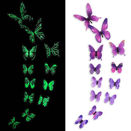 Patterned 3D Butterfly Wall Stickers Set - Wnkrs