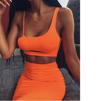 Two Piece Set of Women's Crop Top and Skirt - Wnkrs