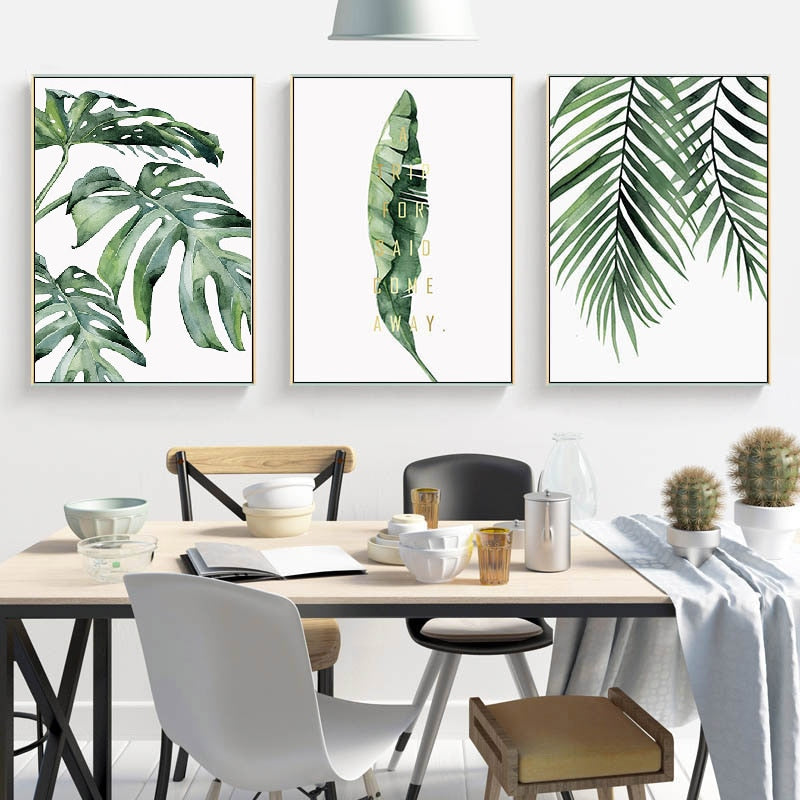 Watercolor Leaves Printed Poster