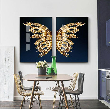 Golden Butterfly Wings Wall Poster - Wnkrs