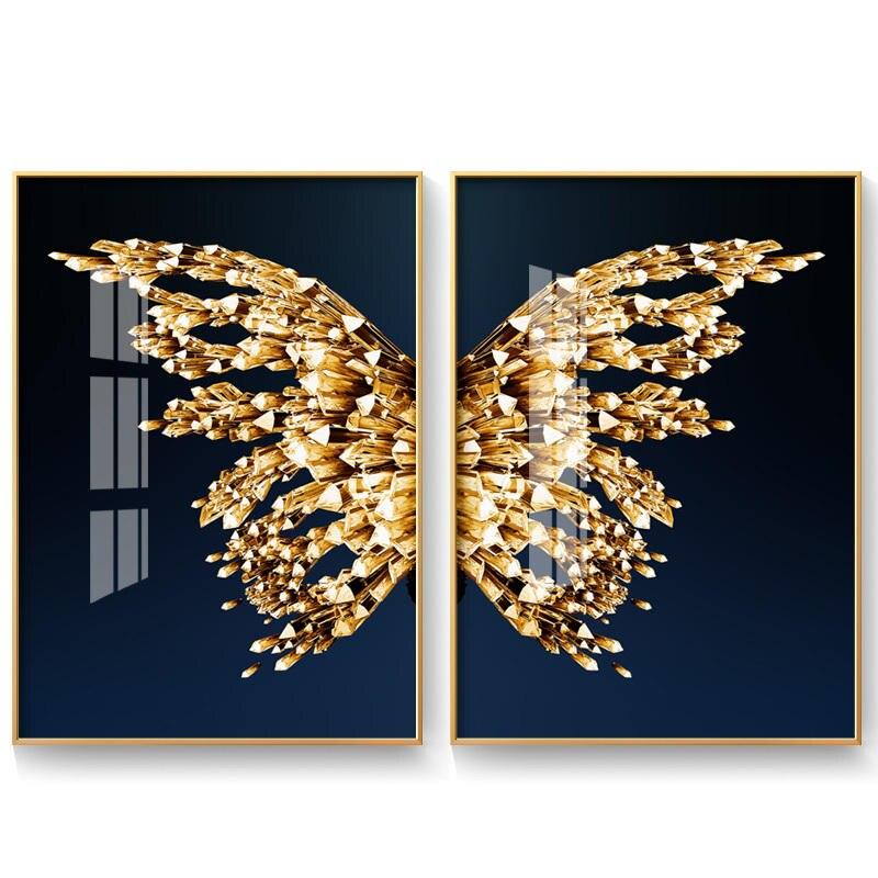 Golden Butterfly Wings Wall Poster