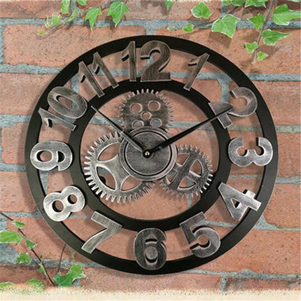 Wooden Industrial Style Wall Clock - wnkrs