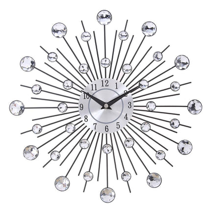 Round Crystal Patterned Wall Clock - wnkrs