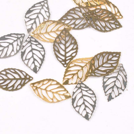 Set of 50 Metal Filigree Embellishment Leaves - wnkrs