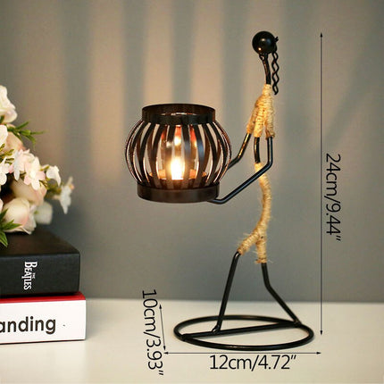 Abstract Metal Character Candle Holder - wnkrs