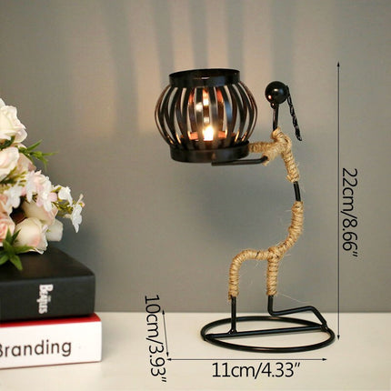 Abstract Metal Character Candle Holder - wnkrs