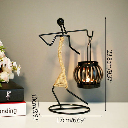 Abstract Metal Character Candle Holder - wnkrs