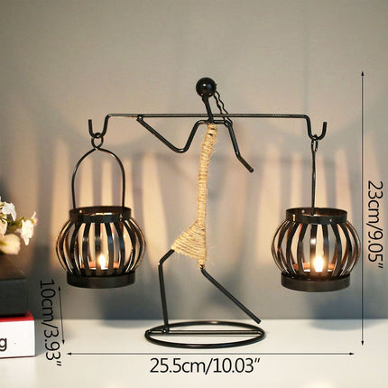 Abstract Metal Character Candle Holder - wnkrs