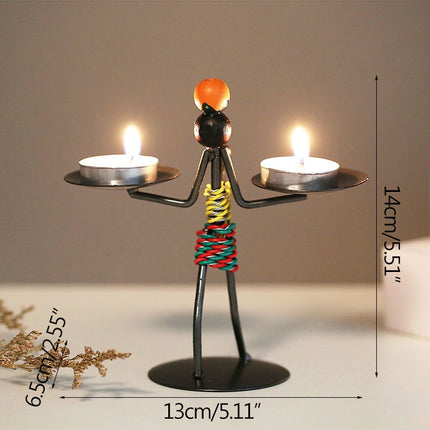 Abstract Metal Character Candle Holder - wnkrs