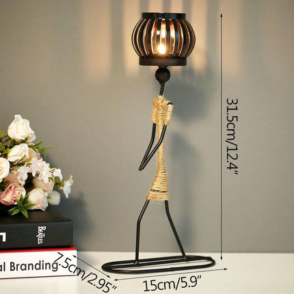 Abstract Metal Character Candle Holder - wnkrs