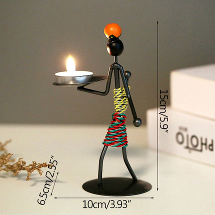 Abstract Metal Character Candle Holder - wnkrs