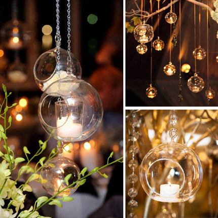 Spherical Glass Hanging Candle Holders Set - wnkrs