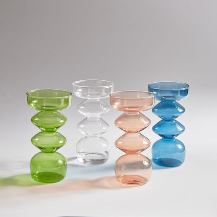 Transparent Tapered Glass Candle Holder - wnkrs