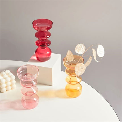 Transparent Tapered Glass Candle Holder - wnkrs