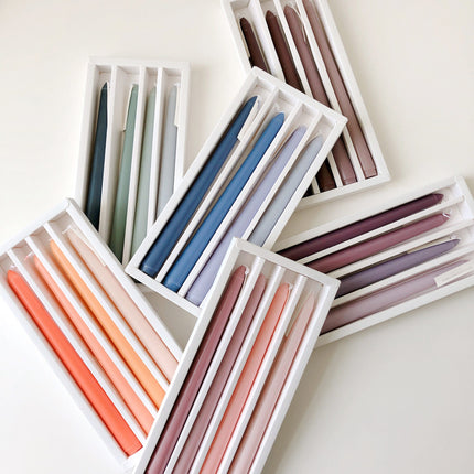 Set of 4 Multicolored Soy Wax Candlesticks - wnkrs