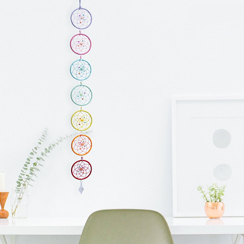 Colorful 7 Chakra Rings Dream Catcher