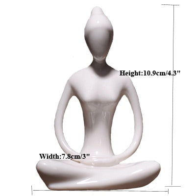 Abstract Ceramic Yoga Poses Figurine - wnkrs