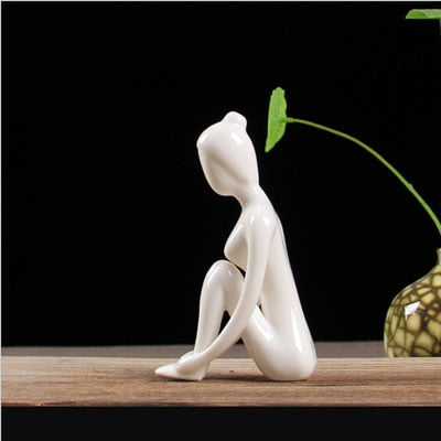 Abstract Ceramic Yoga Poses Figurine - wnkrs
