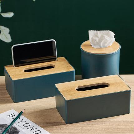 Wooden Lid Facial Tissue Box - Wnkrs