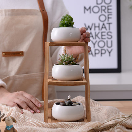 Minimalistic White Ceramic Flowerpot - wnkrs