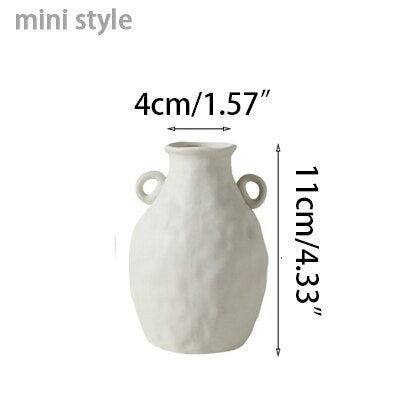 Multi-Shaped Ceramic Vase in White - wnkrs
